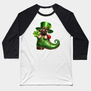 Pug Dog Shoes For Patricks Day Baseball T-Shirt